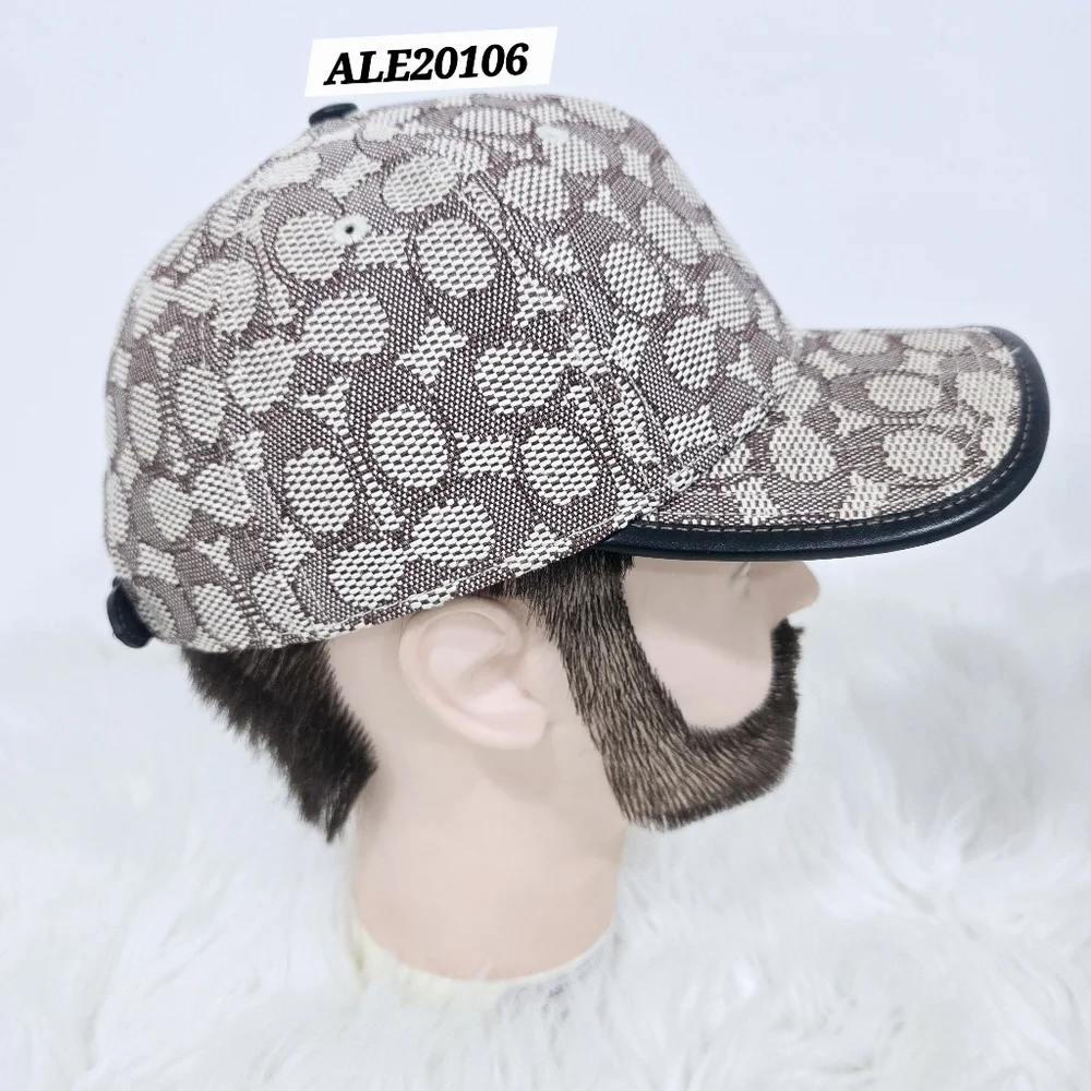 Coach Black and Brown Patterned Hat Unisex